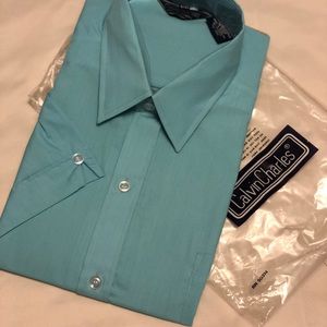 VTG NEW Calvin Charles Short Sleeve Button-Down